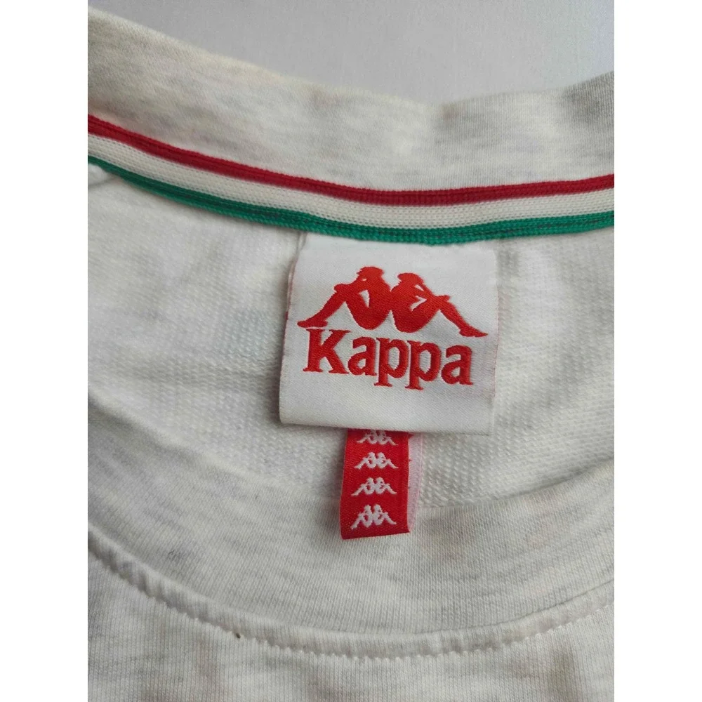 Kappa Omini Logo Sweatshirt Mens XL Grey Heather Raglan Crewneck Pullover